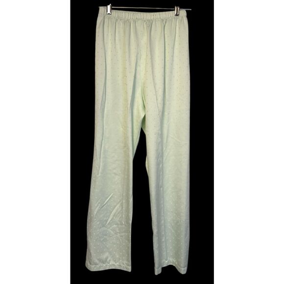 Miss Elaine Women’s Pajama Set Size M Light Green Faint Polka Dots 2-Pieces - Picture 8 of 10